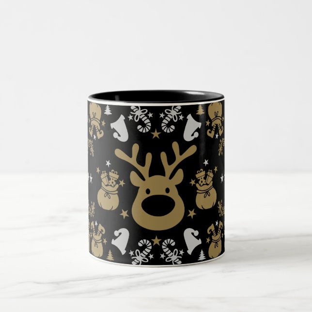 Caneca De Café Em Dois Tons Molho de Natal Elf (Centro)