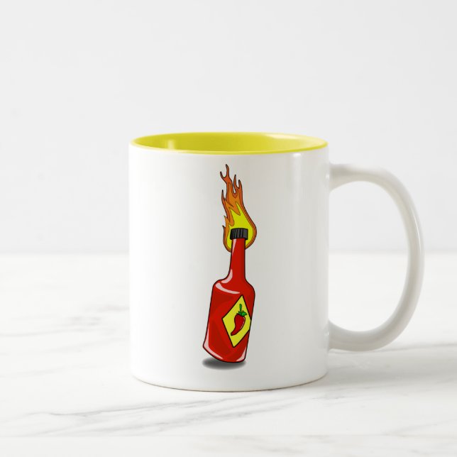 Caneca De Café Em Dois Tons Molho Quente de Animação (Direita)