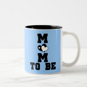 Caneca De Café Em Dois Tons MOM a ser - Texto preto