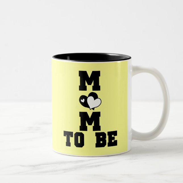 Caneca De Café Em Dois Tons MOM a ser - Texto preto (Direita)