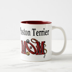 Caneca De Café Em Dois Tons MOM de Cão de Boston Terrier