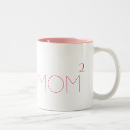 Caneca De Café Em Dois Tons MOM do número de crianças - Dia de as mães rosa-cl