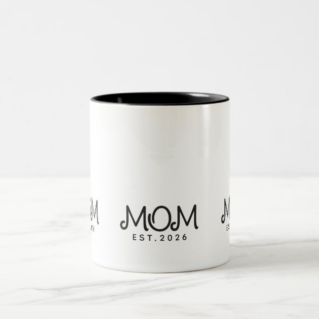 Caneca De Café Em Dois Tons Mom Established New Mom Gift (Centro)