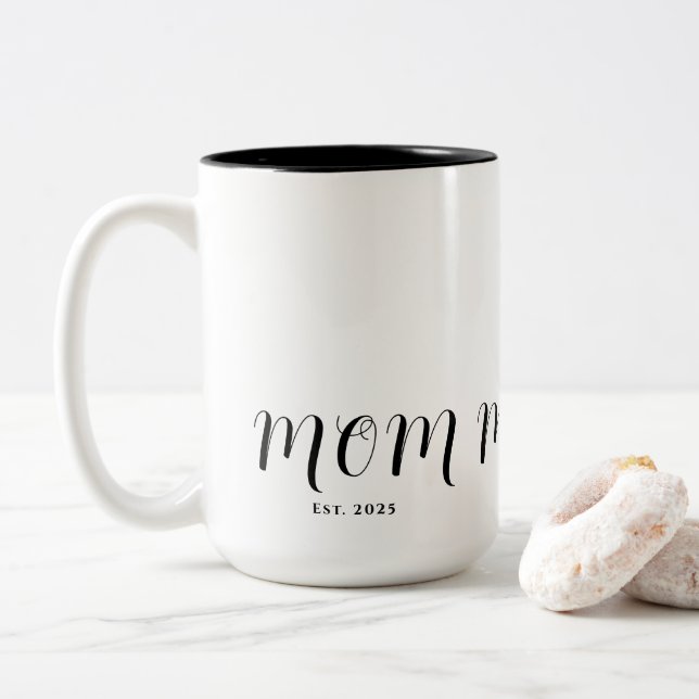 Caneca De Café Em Dois Tons Mom Established New Mom Gift (Com Donut)