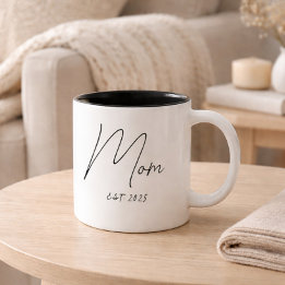 Caneca De Café Em Dois Tons Mom Established New Mom Gift