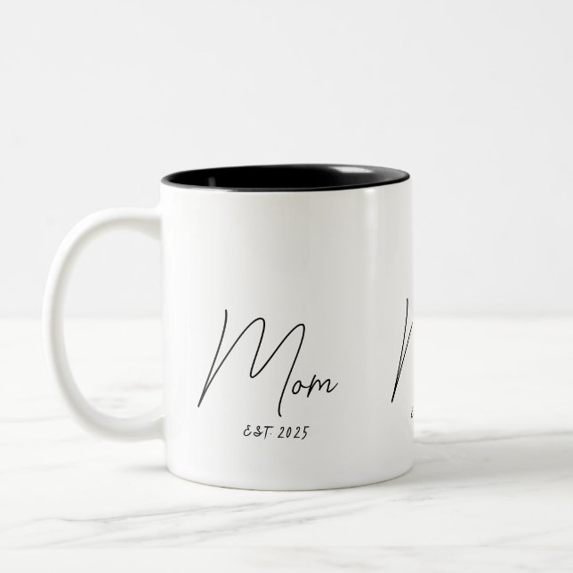 Caneca De Café Em Dois Tons Mom Established New Mom Gift (Esquerda)