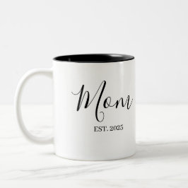 Caneca De Café Em Dois Tons Mom Established New Mom Gift Minimalist
