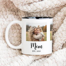 Caneca De Café Em Dois Tons Mom Established Script Photo
