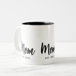 Caneca De Café Em Dois Tons Mom Established Year New Mother Gift