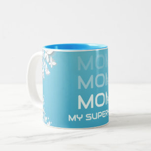 Caneca De Café Em Dois Tons MOM Meu Super Herói Azul