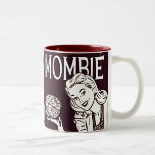 Caneca De Café Em Dois Tons Mombie Retro Zombie