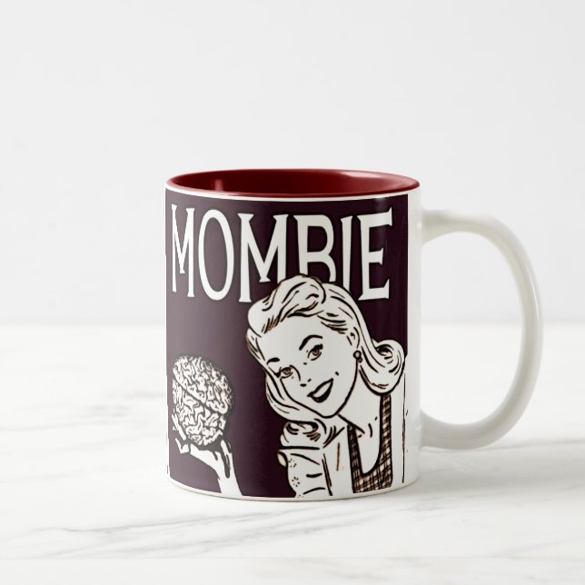 Caneca De Café Em Dois Tons Mombie Retro Zombie (Direita)