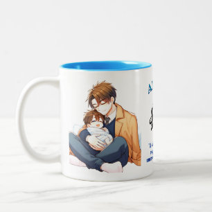 Caneca De Café Em Dois Tons Momentos Cerejados - Pais e Crianças Abraçam Mug
