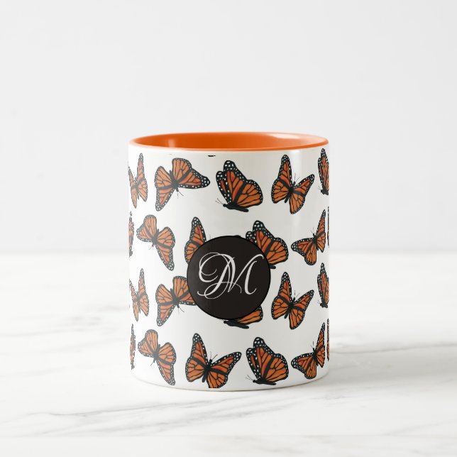 Caneca De Café Em Dois Tons Monarch Butterflies 11 oz Mug de dois tons (Centro)
