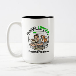 Caneca De Café Em Dois Tons Monday Loading Dog Dad Coffee Humor Funny Office
