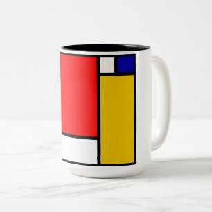 Caneca De Café Em Dois Tons Mondrian 4