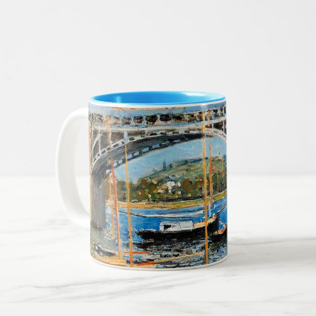 Caneca De Café Em Dois Tons Monet - A Ponte sobre o Sena, (Frente Esquerda)