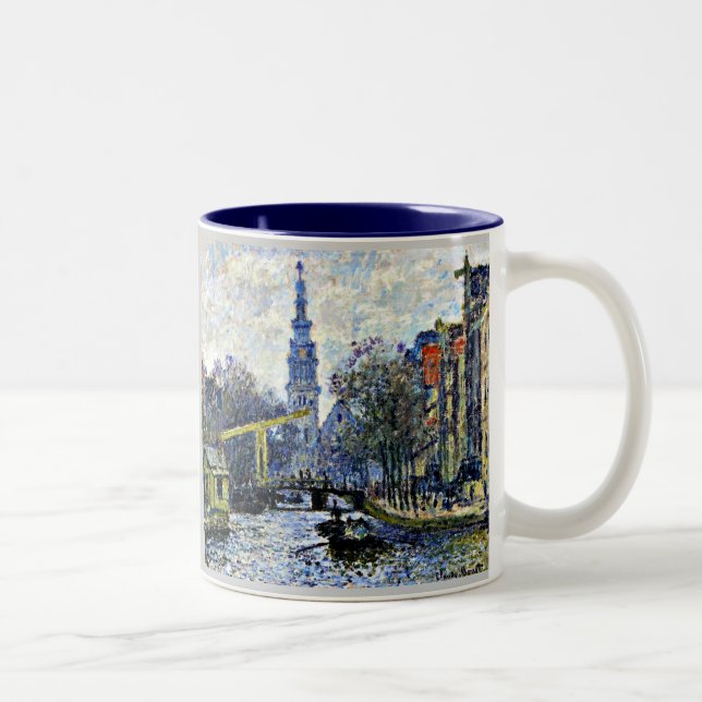 Caneca De Café Em Dois Tons Monet: Canal in Amsterdam (Direita)