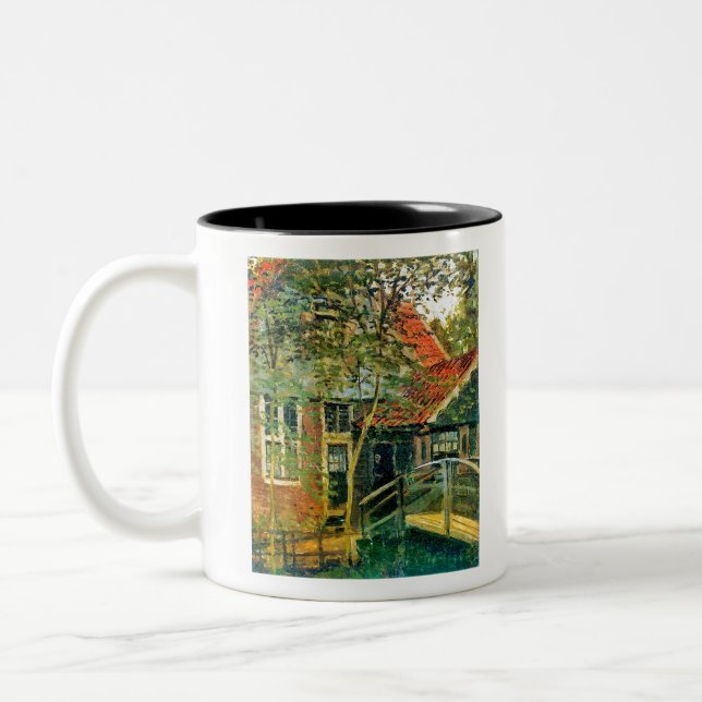 Caneca De Café Em Dois Tons Monet France Impressionista Pessoas Little Bridge  (Esquerda)