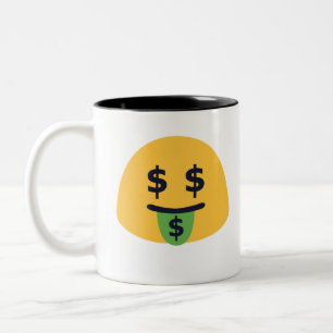 Caneca De Café Em Dois Tons Money Mouth Emoji