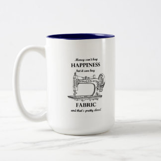 Caneca De Café Em Dois Tons Money Pode Comprar Tecido Sewing Machine Vintage M