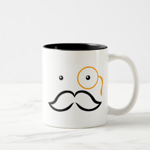 Caneca De Café Em Dois Tons Monocórdio e bigode