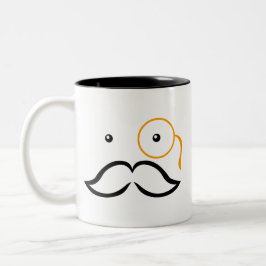 Caneca De Café Em Dois Tons Monocórdio e bigode