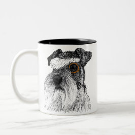 Caneca De Café Em Dois Tons monóculo de schnauzer