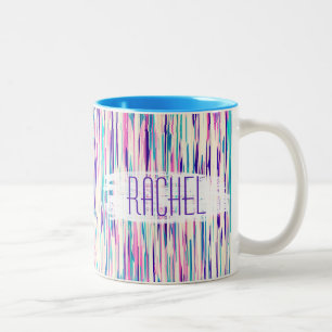 Caneca De Café Em Dois Tons Monograma abstrato feminino elegante dos