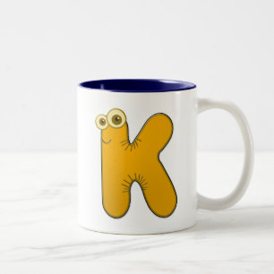 Caneca De Café Em Dois Tons monograma animal - K