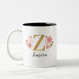 Caneca De Café Em Dois Tons Monograma - Cor-de-rosa - Letra inicial Z