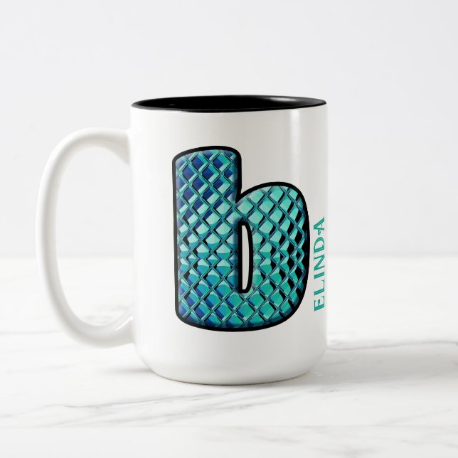 Caneca De Café Em Dois Tons monograma de vidro - b (Esquerda)