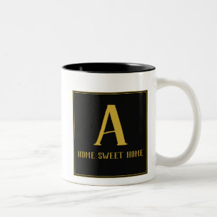 Caneca De Café Em Dois Tons Monograma Familiar
