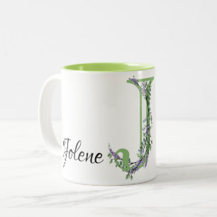 Caneca De Café Em Dois Tons Monograma J Lavanda Eucalyptus