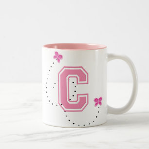 Caneca De Café Em Dois Tons Monograma - Letra C
