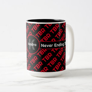 Caneca De Café Em Dois Tons Monograma Nunca Terminando TBR