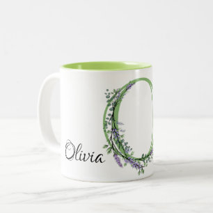 Caneca De Café Em Dois Tons Monograma O Lavanda Eucalyptus