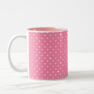 Caneca De Café Em Dois Tons Monograma - Pontos Coloridos Na moda de Duas Canet