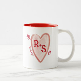 Caneca De Café Em Dois Tons Monograma Rústico