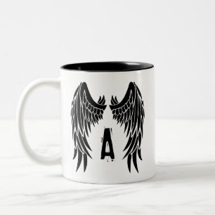 Caneca De Café Em Dois Tons Monograma Tattoo Angel Wing