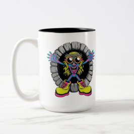 Caneca De Café Em Dois Tons Monstro da Coroa de Espinhos Psicodélica
