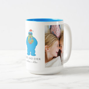 Caneca De Café Em Dois Tons Monstro de Biscoitos de Natal   Melhor Pai - Foto