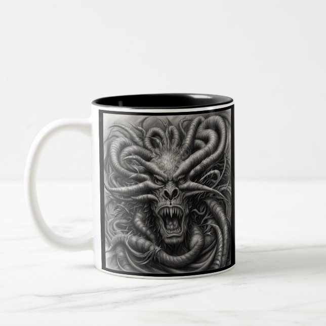 Caneca De Café Em Dois Tons Monstro de Metal Pesado (Esquerda)