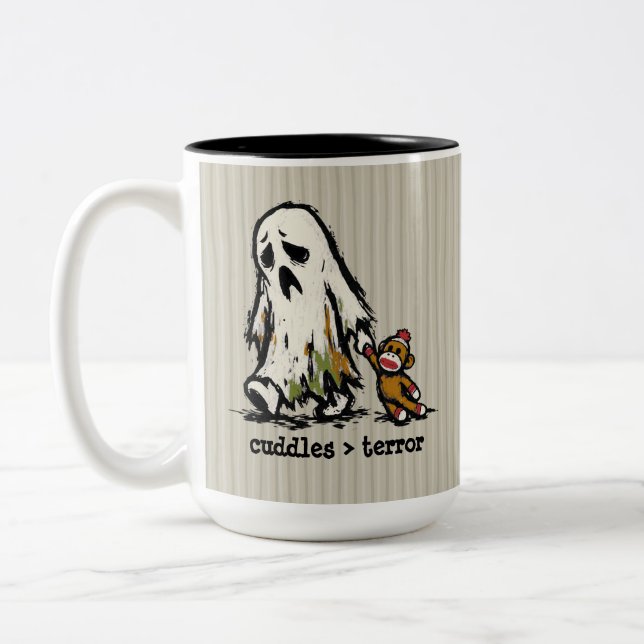 Caneca De Café Em Dois Tons Monstro Fofo Fantasma Macaco de Meia Brinquedo Fra (Esquerda)