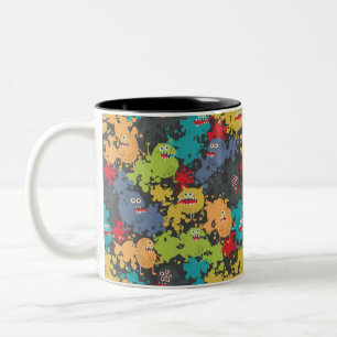 Caneca De Café Em Dois Tons Monstros engraçados fofos