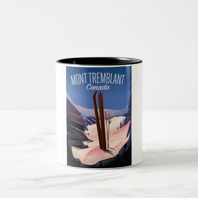 Caneca De Café Em Dois Tons Mont Tremblant Esqui Canadá (Centro)