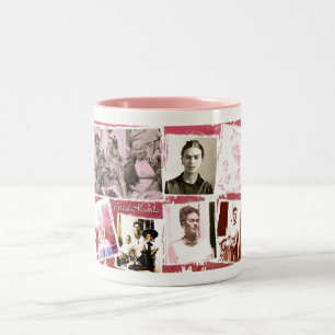 Caneca De Café Em Dois Tons Montagem da foto de Frida Kahlo