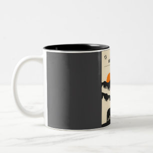 Caneca De Café Em Dois Tons Montagens do Enfumaçado do excelente Vintage Viage
