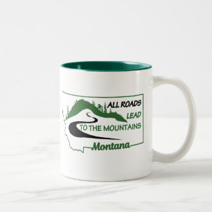 Caneca De Café Em Dois Tons Montana All Roads Leva às Montanhas