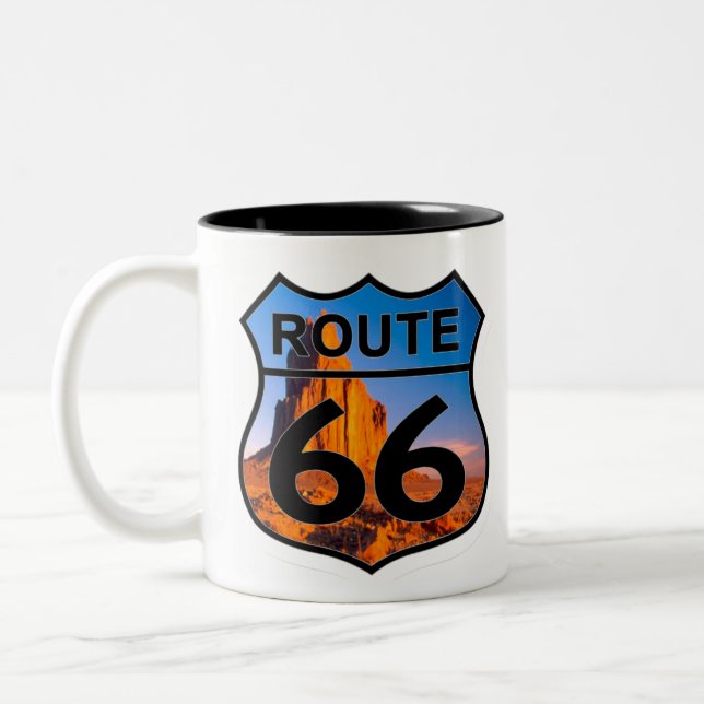 Caneca De Café Em Dois Tons montanha da rota 66 (Esquerda)
